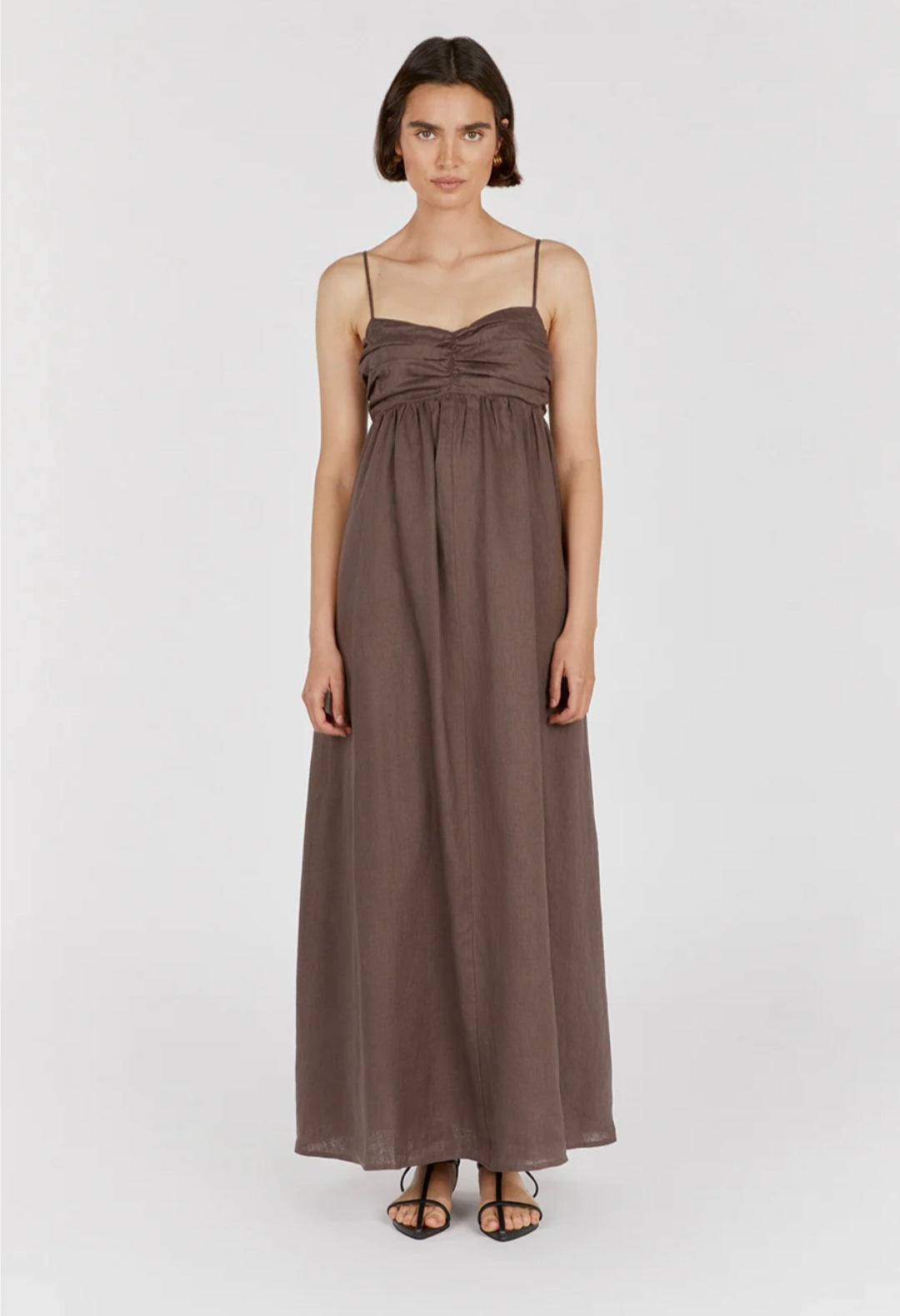 Brown Linen Dress | Maxi Dress | Linen Dress | Linen Clothing | 100% Organic Linen